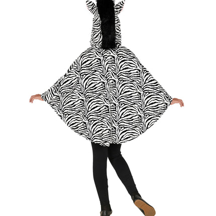 e-carnavalskleding-SYK Zebra poncho kinderen met muts