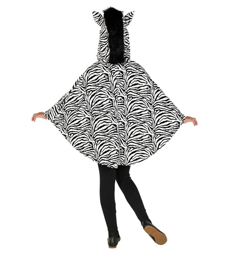 e-carnavalskleding-SYK Zebra poncho kinderen met muts