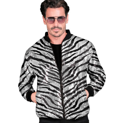 e-carnavalskleding-SYK Zebra print bomberjack