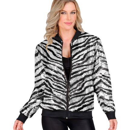 e-carnavalskleding-SYK Zebra print bomberjack