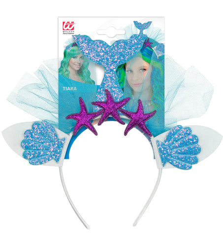 e-carnavalskleding-SYK Zeemeermin tiara blauw
