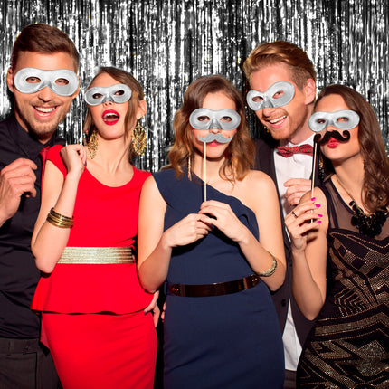 e-carnavalskleding-SYK Zilver fiesta oogmasker