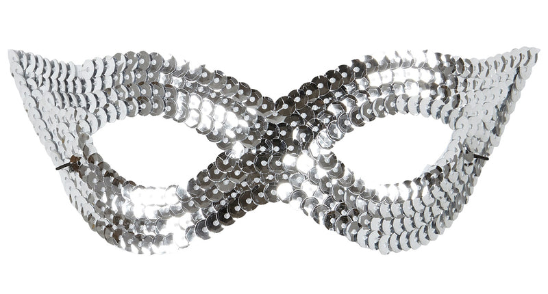 e-carnavalskleding-SYK Zilver oogmasker pailletten
