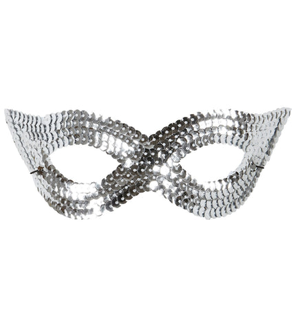 e-carnavalskleding-SYK Zilver oogmasker pailletten