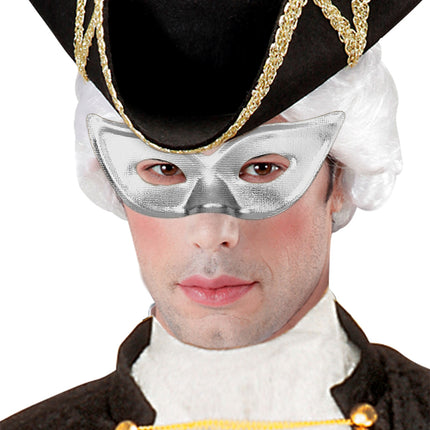 e-carnavalskleding-SYK Zilver oogmasker papillon