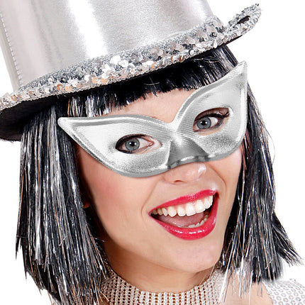 e-carnavalskleding-SYK Zilver oogmasker papillon