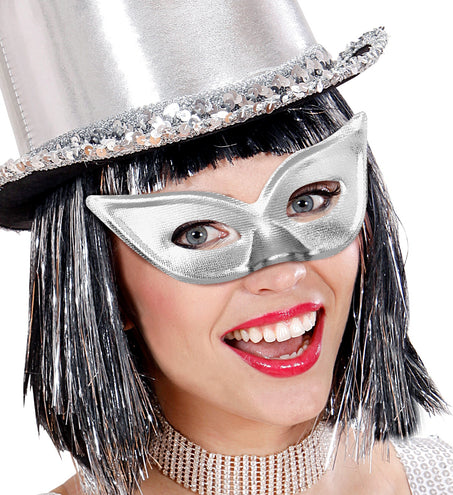 e-carnavalskleding-SYK Zilver oogmasker papillon