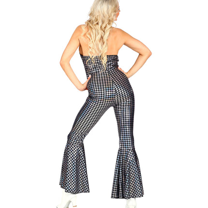 e-carnavalskleding-SYK Zilveren disco jumpsuit 70's