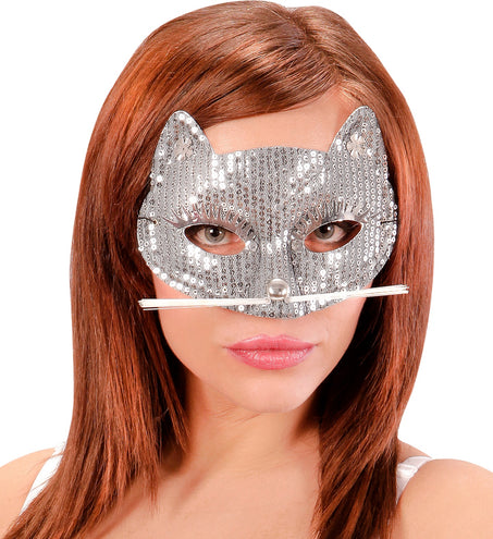 e-carnavalskleding-SYK Zilveren kater oogmaskers