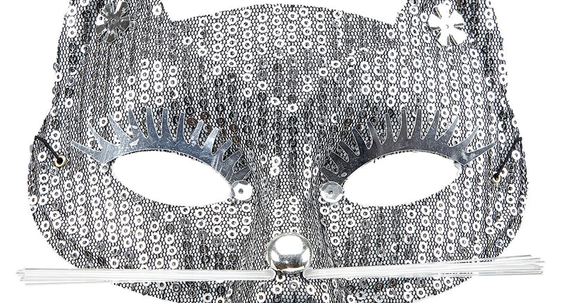 e-carnavalskleding-SYK Zilveren kater oogmaskers