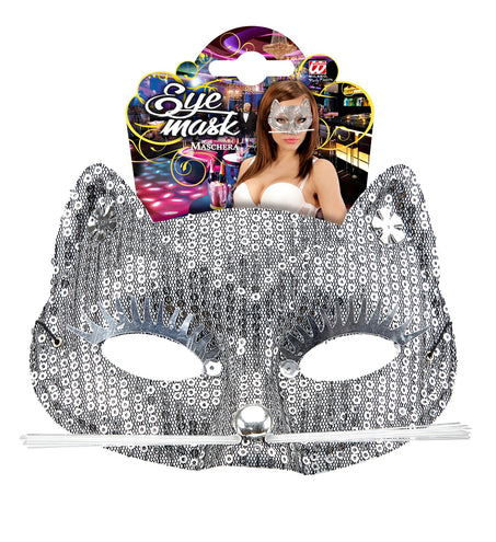 e-carnavalskleding-SYK Zilveren kater oogmaskers