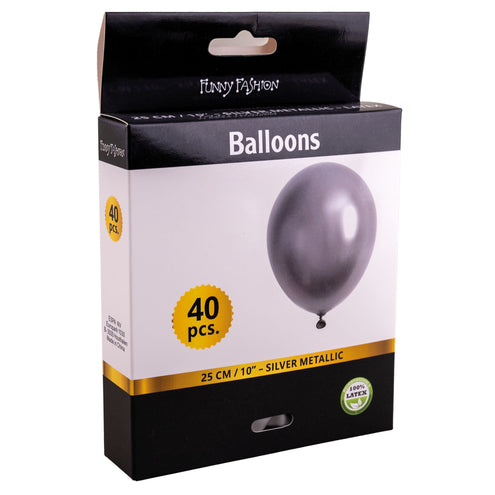 e-carnavalskleding-SYK Zilveren metallic ballonnen 40st