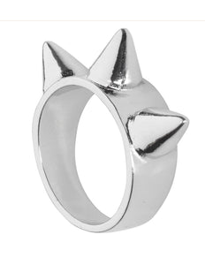 e-carnavalskleding-SYK Zilveren ring met 3 spikes