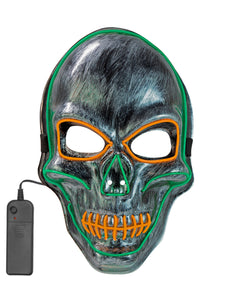 e-carnavalskleding-SYK Zilveren schedel masker met gekleurd ledlicht