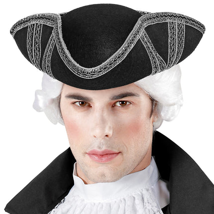 e-carnavalskleding-SYK Zilveren tricorn piraat