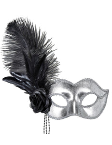 e-carnavalskleding-SYK Zilveren Venetiaans oogmasker voor carnaval en party