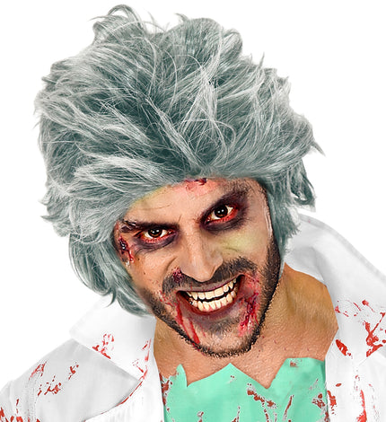e-carnavalskleding-SYK Zombie Dracula pruik grijze haren
