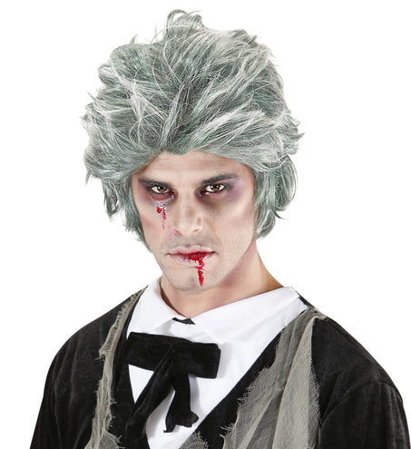 e-carnavalskleding-SYK Zombie Dracula pruik grijze haren