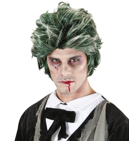 e-carnavalskleding-SYK Zombie Dracula pruik groen