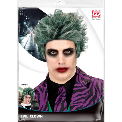 e-carnavalskleding-SYK Zombie Dracula pruik groen