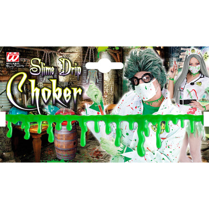 e-carnavalskleding-SYK Zombie ketting groen slijm druppels
