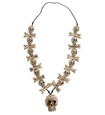 e-carnavalskleding-SYK Zombie ketting schedels