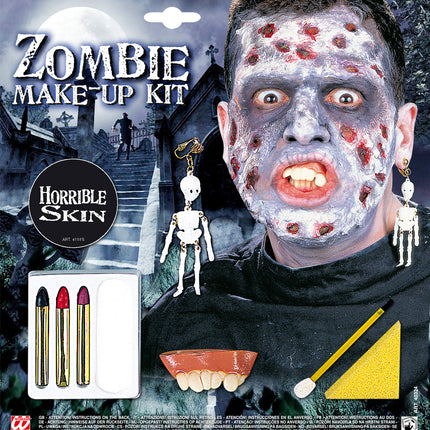 e-carnavalskleding-SYK Zombie make-up set met accessoires