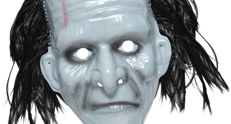 e-carnavalskleding-SYK Zombie monster masker grijs met haar