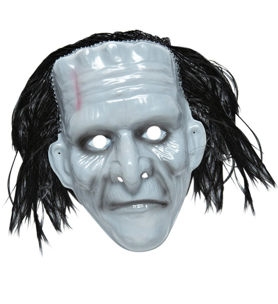 e-carnavalskleding-SYK Zombie monster masker grijs met haar