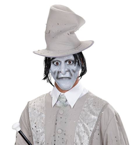 e-carnavalskleding-SYK Zombie monster masker grijs met haar
