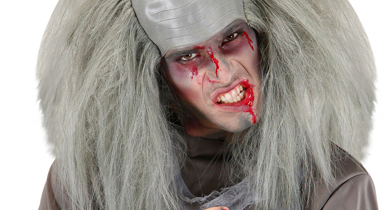 e-carnavalskleding-SYK Zombie professor pruik dokter grijs