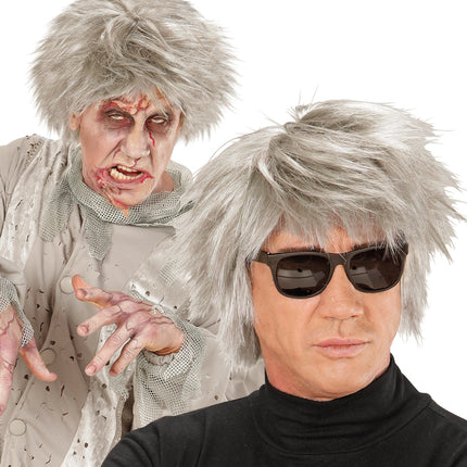 e-carnavalskleding-SYK Zombie pruik Ves wilde haren