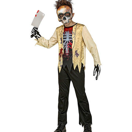 e-carnavalskleding-SYK Zombie skelet pak Karel kinderen