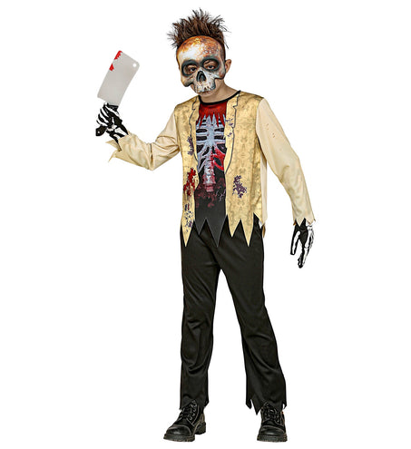 e-carnavalskleding-SYK Zombie skelet pak Karel kinderen