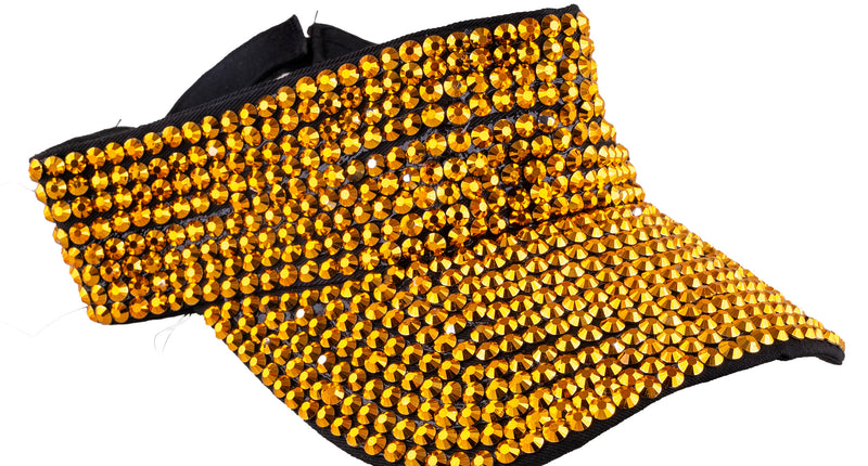 e-carnavalskleding-SYK Zonneklep met strass goud
