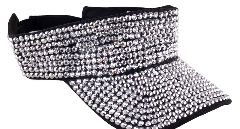 e-carnavalskleding-SYK Zonneklep met strass zilver