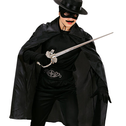 e-carnavalskleding-SYK Zorro cape rood of zwart kind