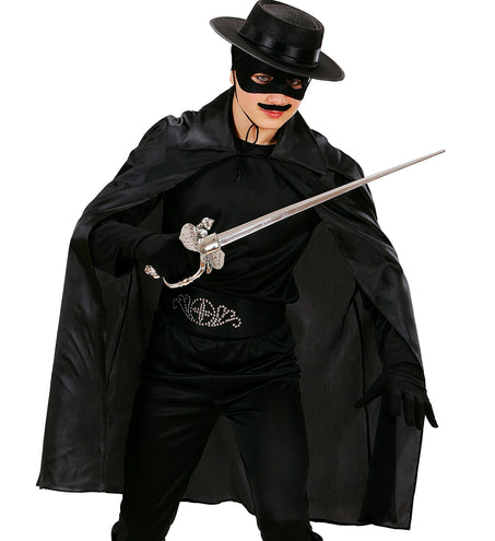 e-carnavalskleding-SYK Zorro cape rood of zwart kind