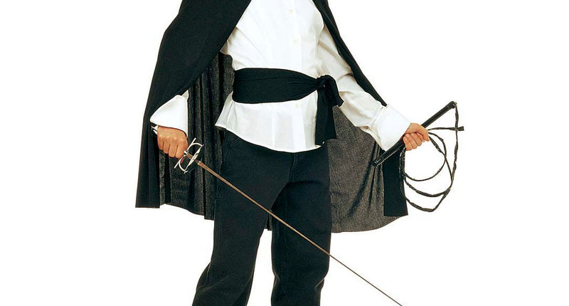 e-carnavalskleding-SYK Zorro verkleedset met cape hoed masker en riem