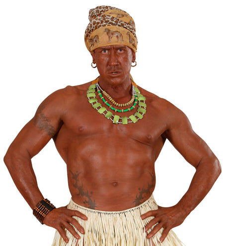 e-carnavalskleding-SYK Zulu ketting Afrika groen