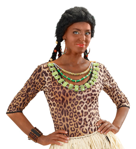 e-carnavalskleding-SYK Zulu ketting Afrika groen