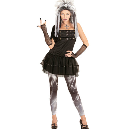 e-carnavalskleding-SYK Zwart Gothic Punk jurkje