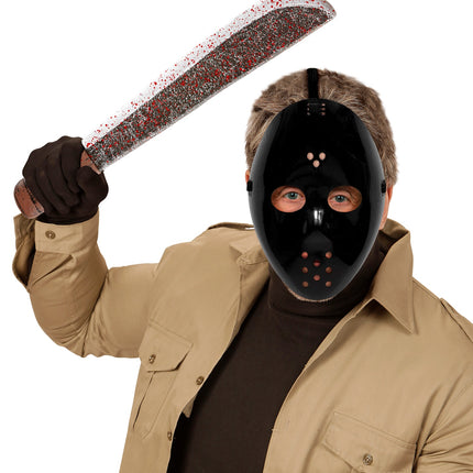 e-carnavalskleding-SYK Zwart Hockey masker voor Halloween