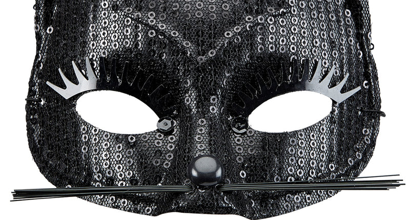 e-carnavalskleding-SYK Zwart katten oogmasker