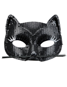 e-carnavalskleding-SYK Zwart katten oogmasker