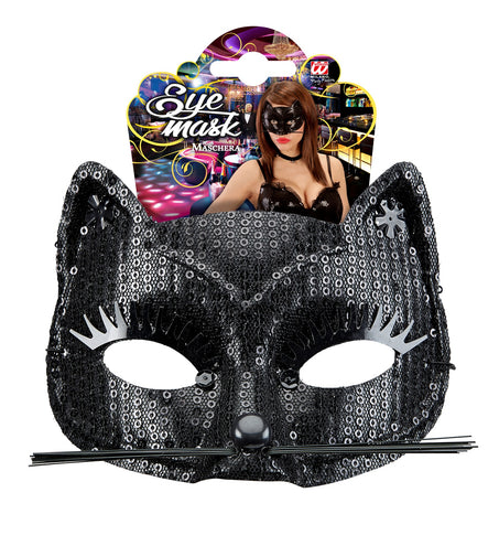 e-carnavalskleding-SYK Zwart katten oogmasker