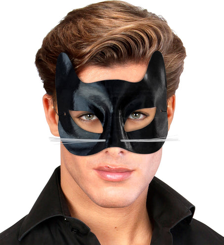 e-carnavalskleding-SYK Zwart katten oogmasker