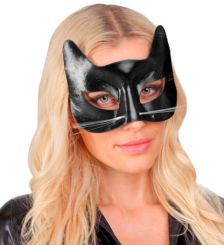 e-carnavalskleding-SYK Zwart katten oogmasker