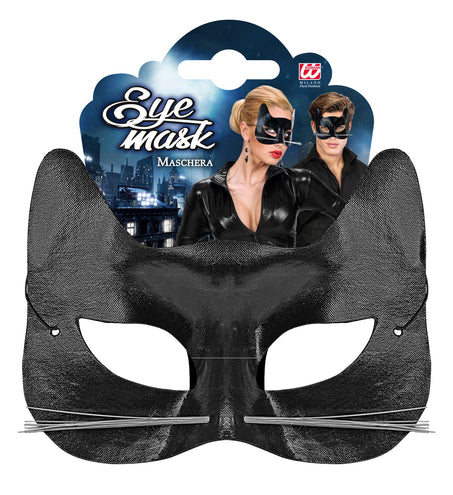 e-carnavalskleding-SYK Zwart katten oogmasker
