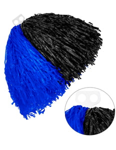 e-carnavalskleding-SYK Zwart met blauw pom pom cheerleader